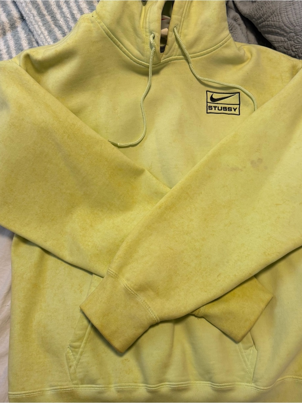 Nike Stussy collab  Light Yellow Pullover Hoodie